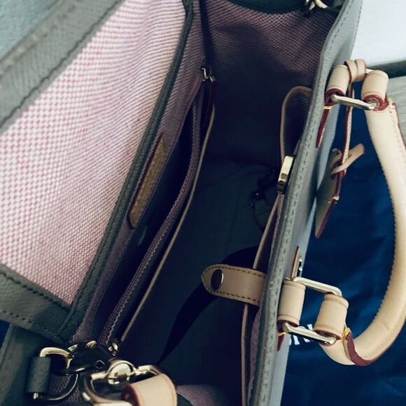 Dooney & Bourke Gray Leather Satchel Bag Purse - Picture 10 of 12